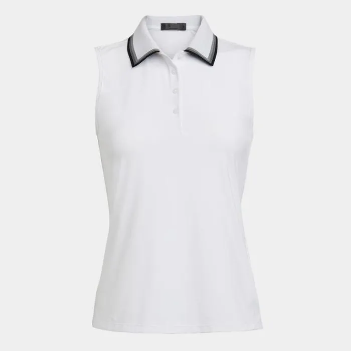 Polos Women GFORE TUX RIB PLEATED COLLAR SILKY TECH NYLON SLEEVELESS POLO Snow Polos Women GFORE TUX RIB PLEATED COLLAR SILKY TECH NYLON SLEEVELESS POLO Snow