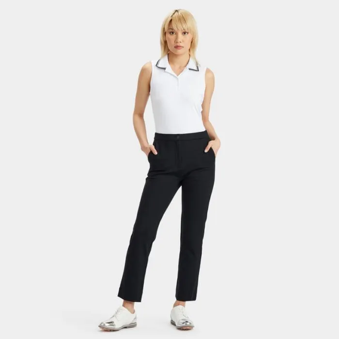 Polos Women GFORE TUX RIB PLEATED COLLAR SILKY TECH NYLON SLEEVELESS POLO Snow