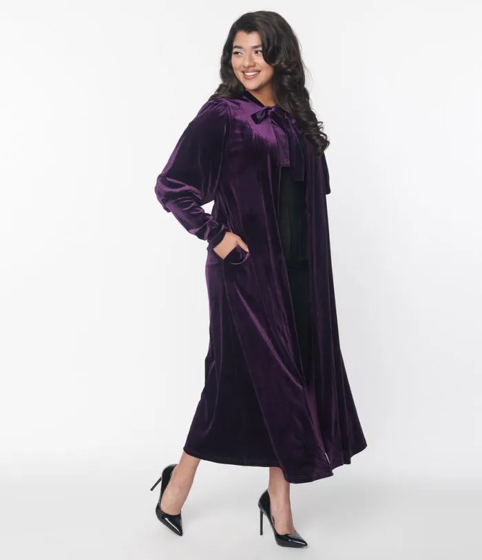 Purple Velvet Leota Duster ClothingHalloweenPlus Unique Vintage Jackets