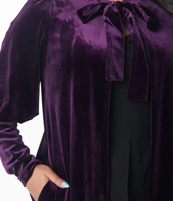 Purple Velvet Leota Duster ClothingHalloweenPlus Unique Vintage Jackets