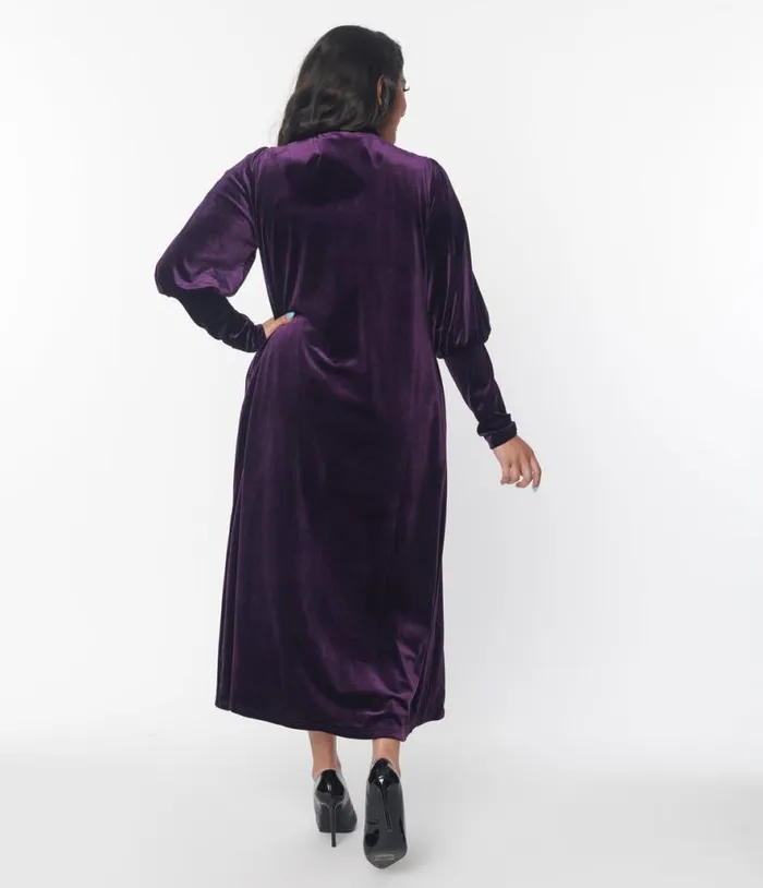 Purple Velvet Leota Duster ClothingHalloweenPlus Unique Vintage Jackets