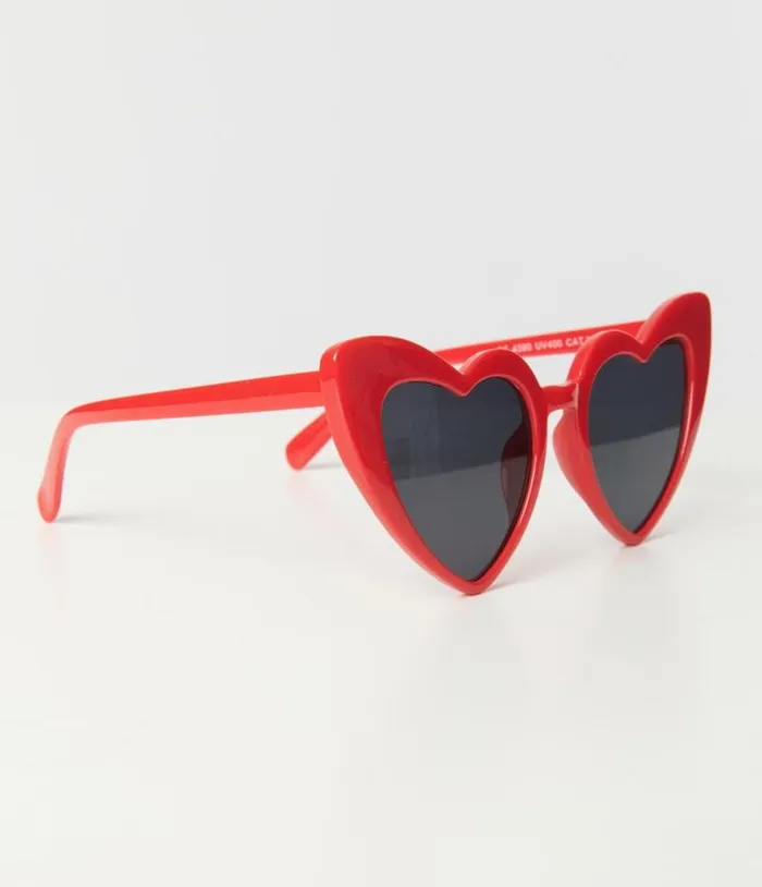 Red Heart Sunglasses Accessories Unique Vintage Sunglasses