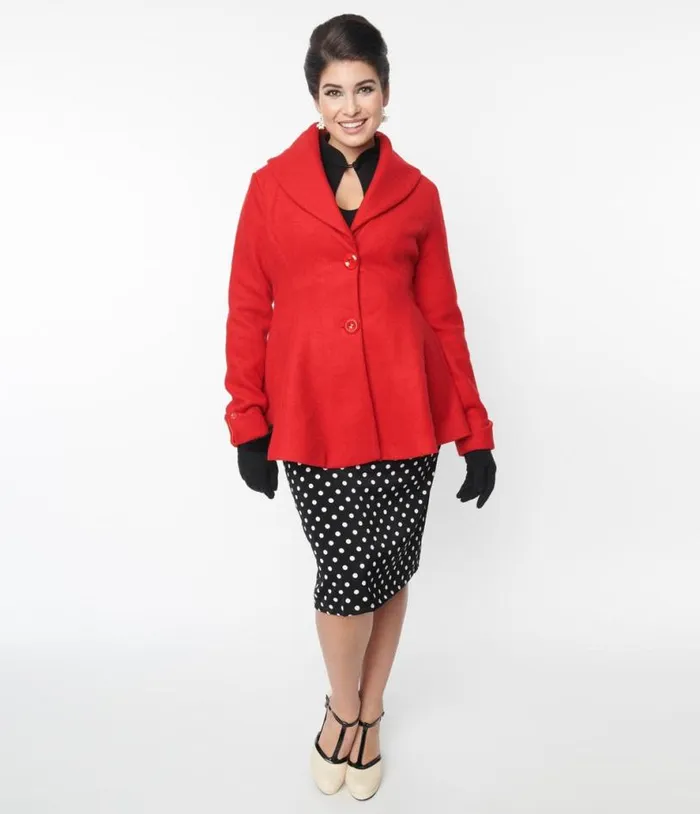 Red Skirted Blazer Clothing Unique Vintage Coats and Jackets