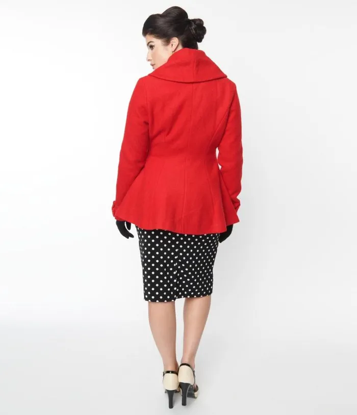 Red Skirted Blazer Clothing Unique Vintage Coats and Jackets