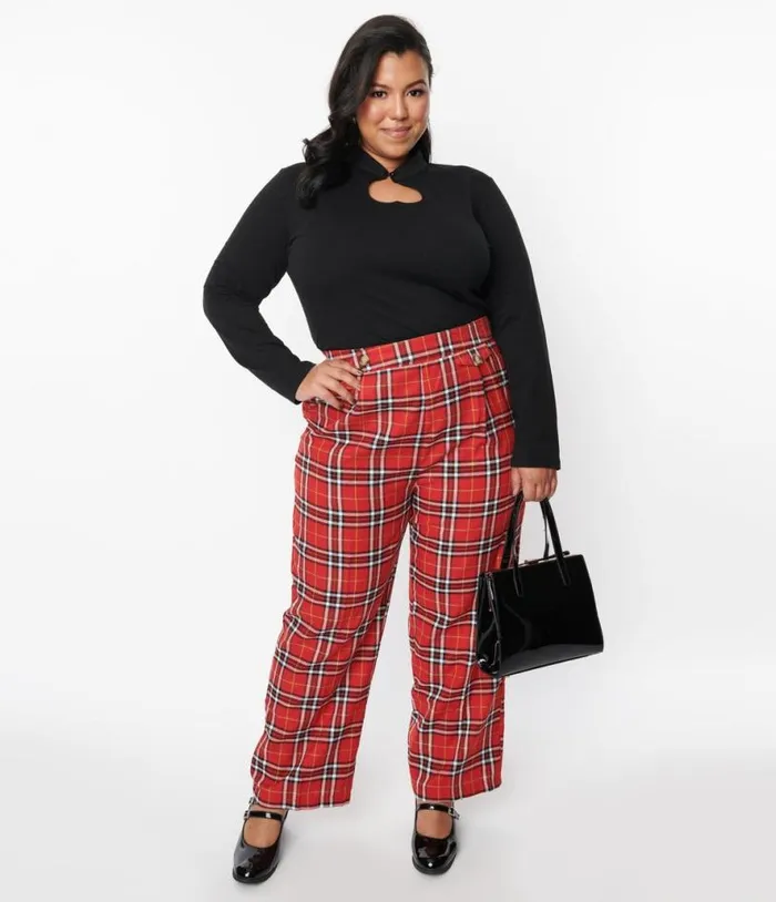 Red Tartan Plaid Pants ClothingPlus Unique Vintage Pants