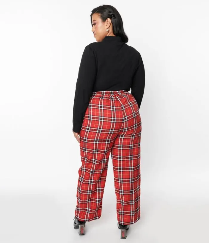 Red Tartan Plaid Pants ClothingPlus Unique Vintage Pants