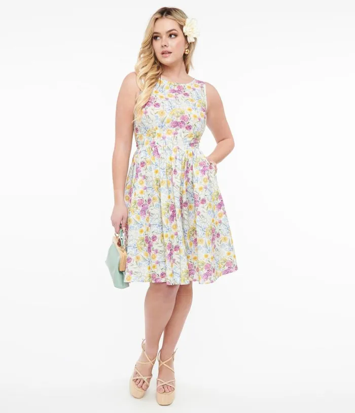 Retrolicious 1950s Vintage Style Wildflower Cotton Swing Dress Dresses Unique Vintage Pocket Dresses Retrolicious 1950s Vintage Style Wildflower Cotton Swing Dress Dresses Unique Vintage Pocket Dresses