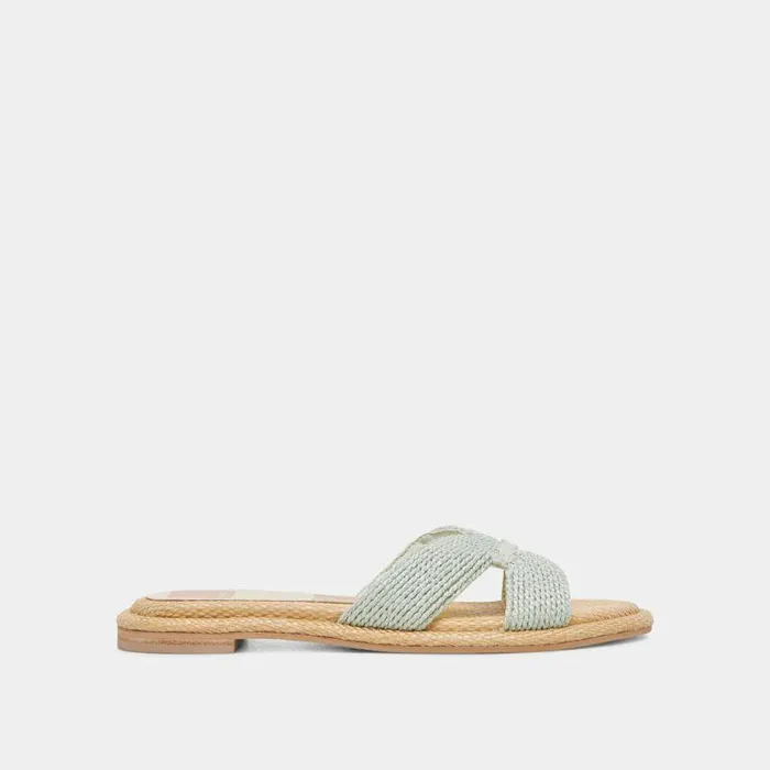 Sandals Shop Dolce Vita Atomic Wide Sandals Mint Raffia Mint Raffia