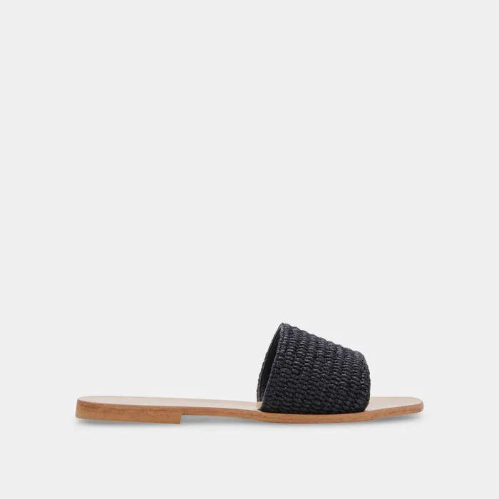 Sandals Shop Dolce Vita Belle Sandals Black Raffia Black Raffia