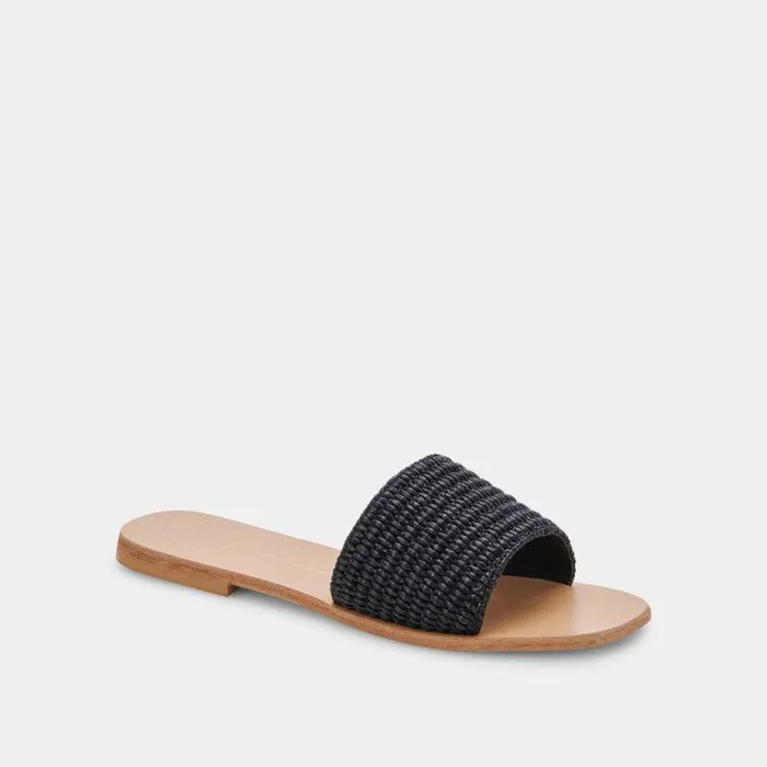 Sandals Shop Dolce Vita Belle Sandals Black Raffia Black Raffia