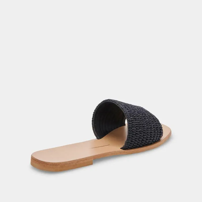 Sandals Shop Dolce Vita Belle Sandals Black Raffia Black Raffia