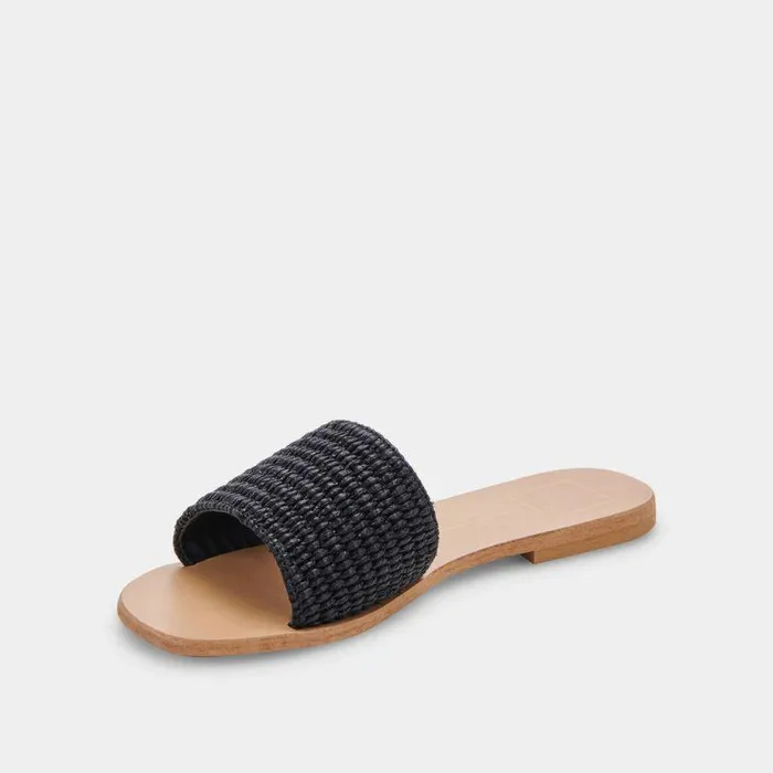 Sandals Shop Dolce Vita Belle Sandals Black Raffia Black Raffia