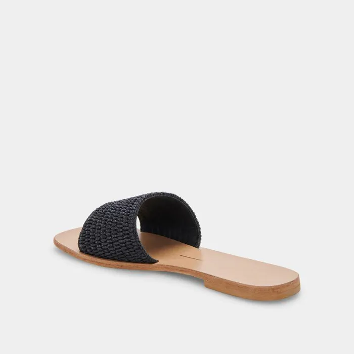 Sandals Shop Dolce Vita Belle Sandals Black Raffia Black Raffia
