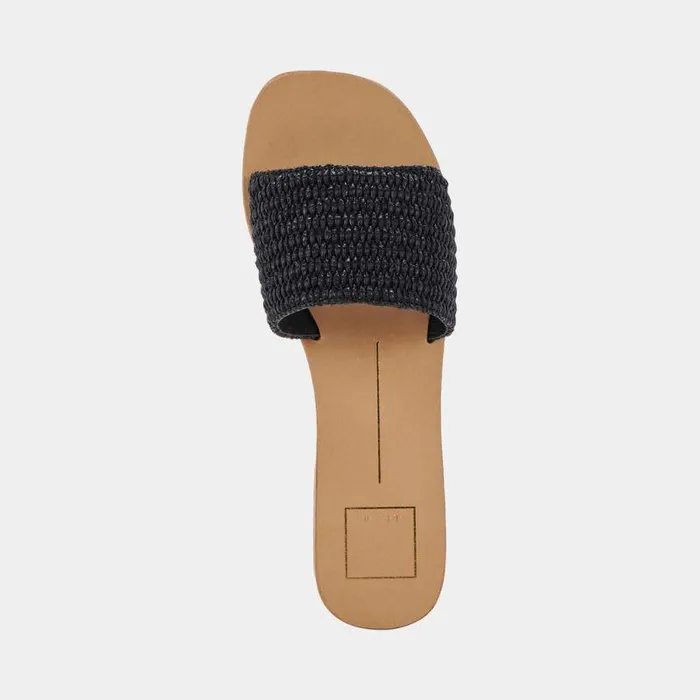 Sandals Shop Dolce Vita Belle Sandals Black Raffia Black Raffia