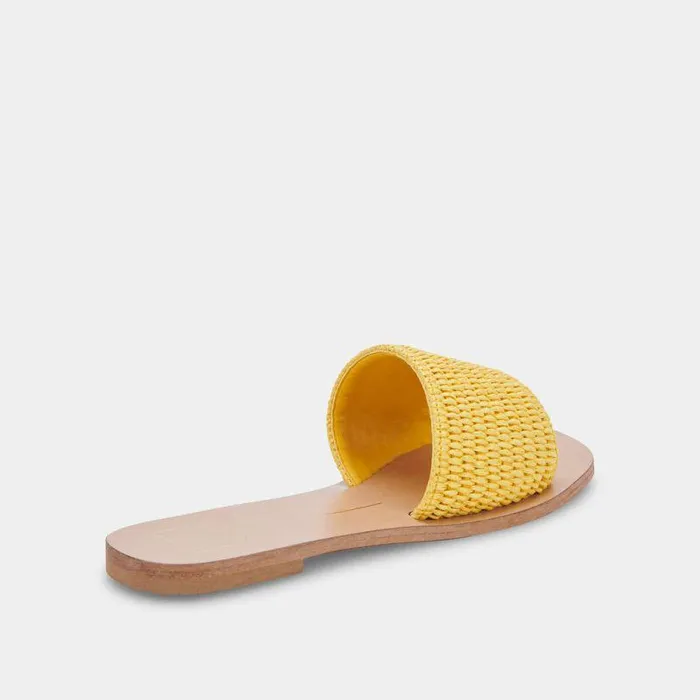 Sandals Shop Dolce Vita Belle Sandals Yellow Raffia Yellow Raffia