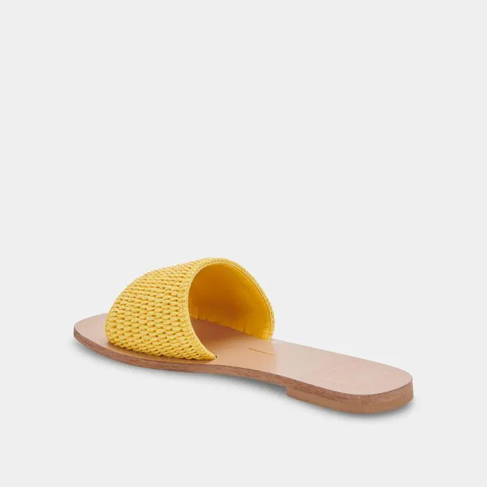 Sandals Shop Dolce Vita Belle Sandals Yellow Raffia Yellow Raffia