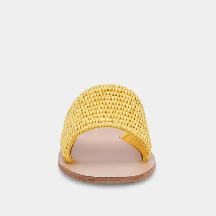 Sandals Shop Dolce Vita Belle Sandals Yellow Raffia Yellow Raffia