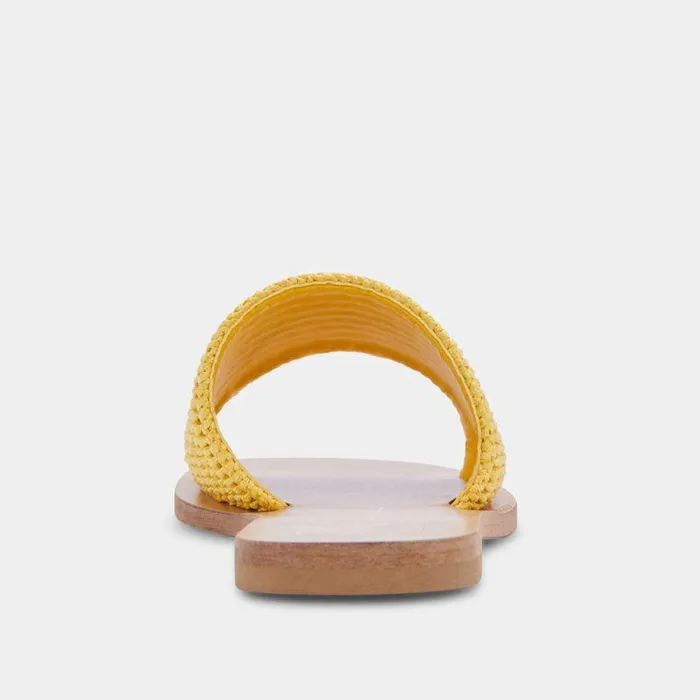 Sandals Shop Dolce Vita Belle Sandals Yellow Raffia Yellow Raffia
