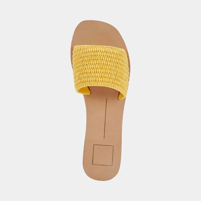 Sandals Shop Dolce Vita Belle Sandals Yellow Raffia Yellow Raffia