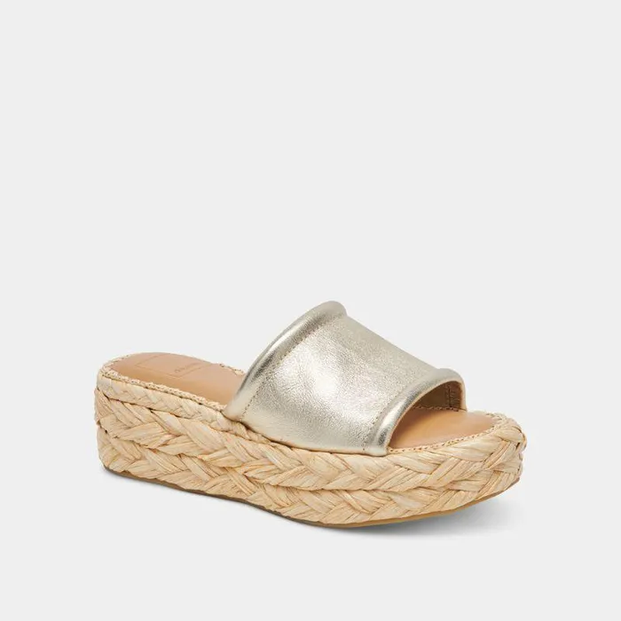 Sandals Shop Dolce Vita Chavi Wide Sandals Light Gold Metallic Leather Women039s Wide Sandals Light Gold Metallic Leather
