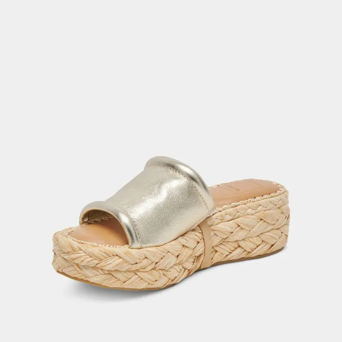 Sandals Shop Dolce Vita Chavi Wide Sandals Light Gold Metallic Leather Women039s Wide Sandals Light Gold Metallic Leather