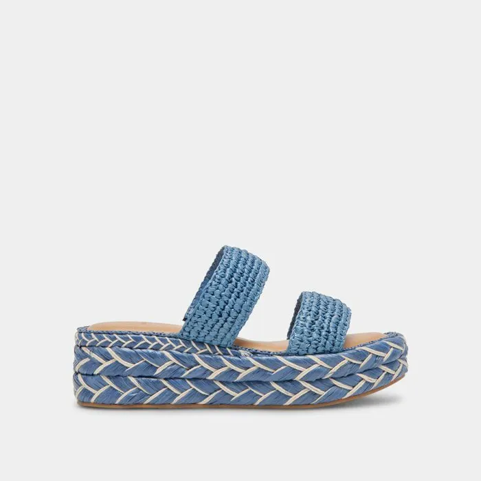 Sandals Shop Dolce Vita Corla Sandals Blue Raffia Blue Raffia