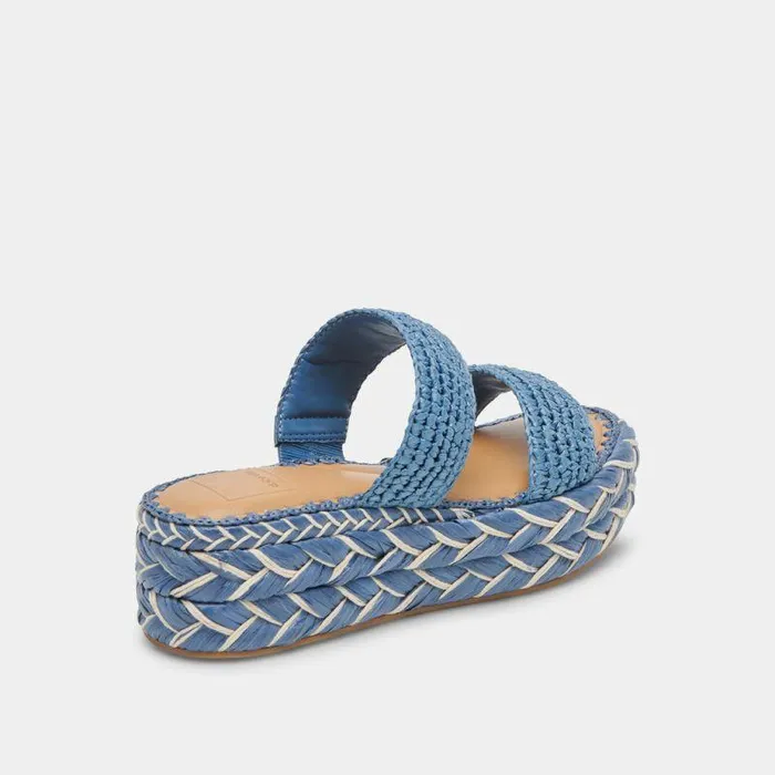 Sandals Shop Dolce Vita Corla Sandals Blue Raffia Blue Raffia
