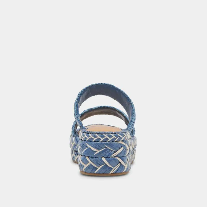 Sandals Shop Dolce Vita Corla Sandals Blue Raffia Blue Raffia
