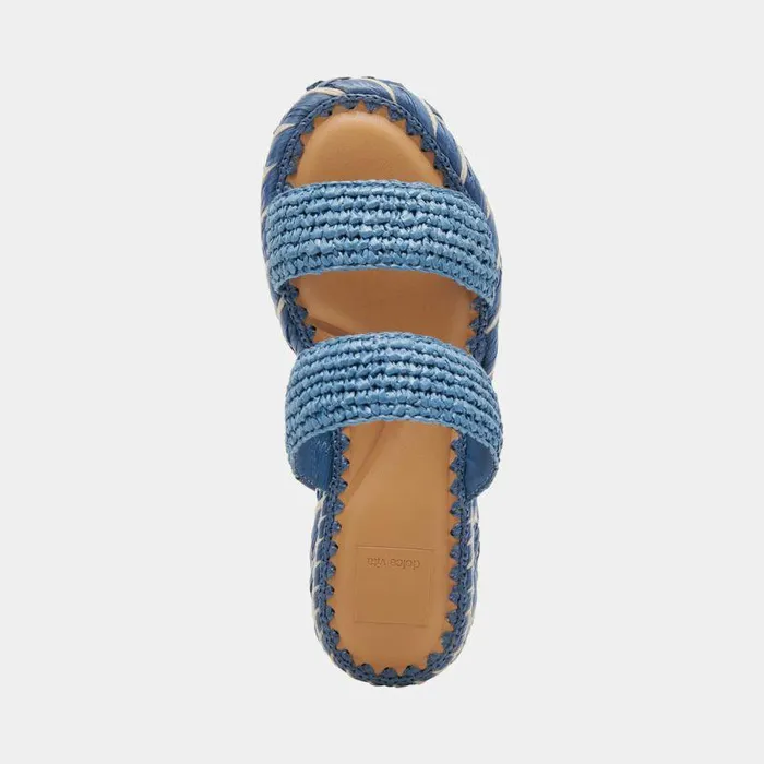 Sandals Shop Dolce Vita Corla Sandals Blue Raffia Blue Raffia