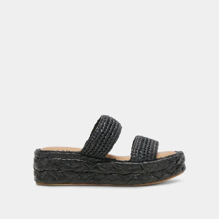 Sandals Shop Dolce Vita Corla Sandals Onyx Raffia Onyx Raffia