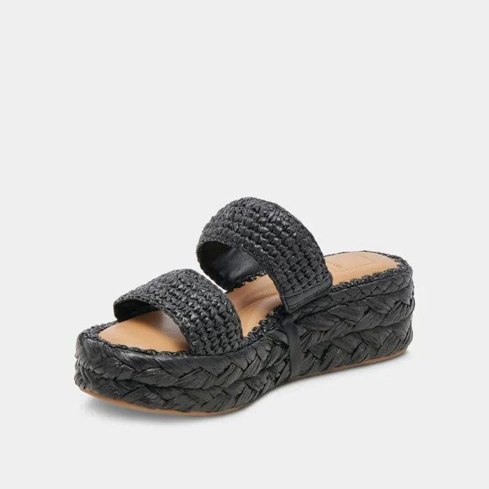 Sandals Shop Dolce Vita Corla Sandals Onyx Raffia Onyx Raffia