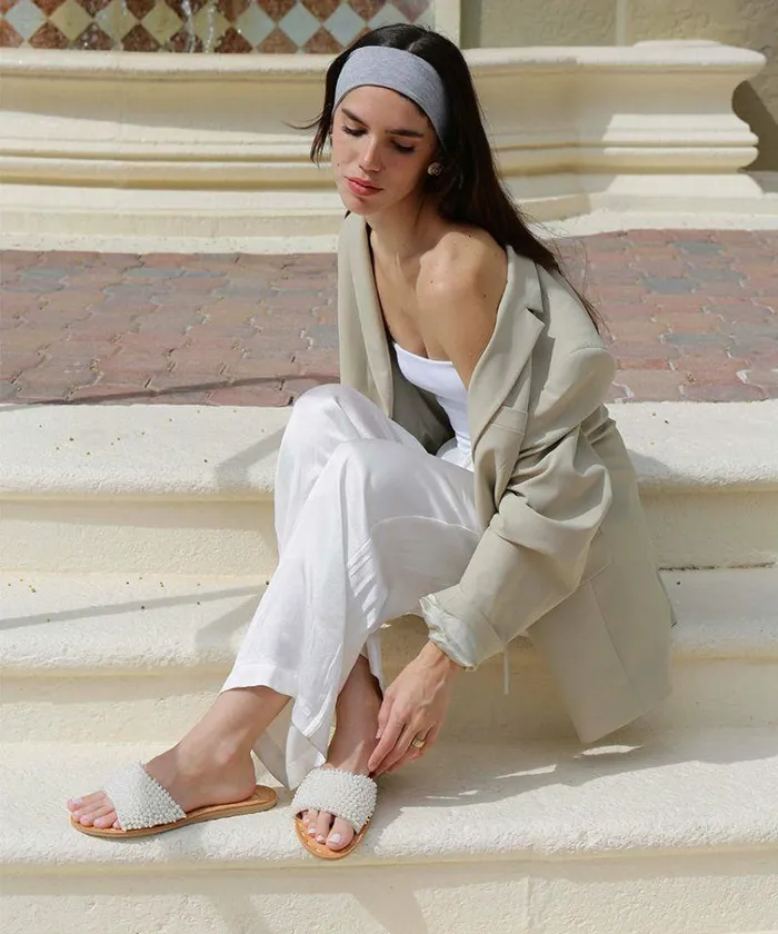 Sandals Shop Dolce Vita Dalon Pearl Sandals Vanilla Pearls Vanilla Pearls