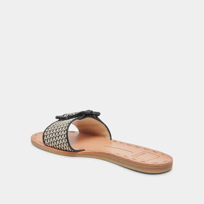 Sandals Shop Dolce Vita Dasa Sandals Black Natural Raffia Black Natural Raffia