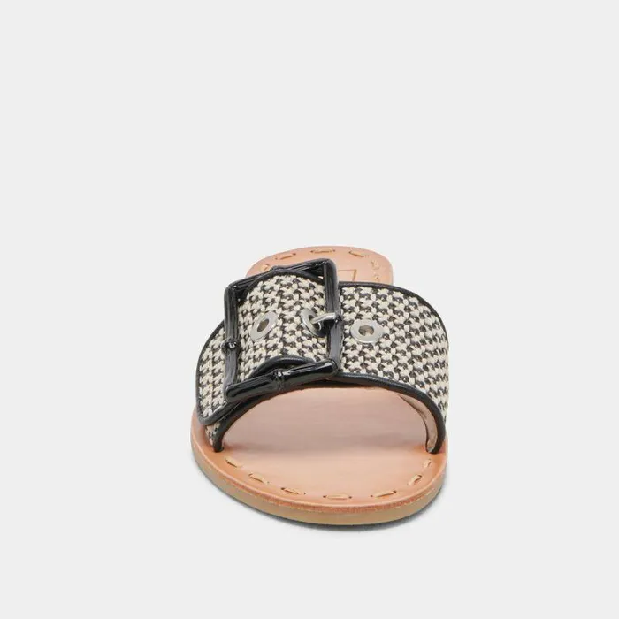 Sandals Shop Dolce Vita Dasa Sandals Black Natural Raffia Black Natural Raffia