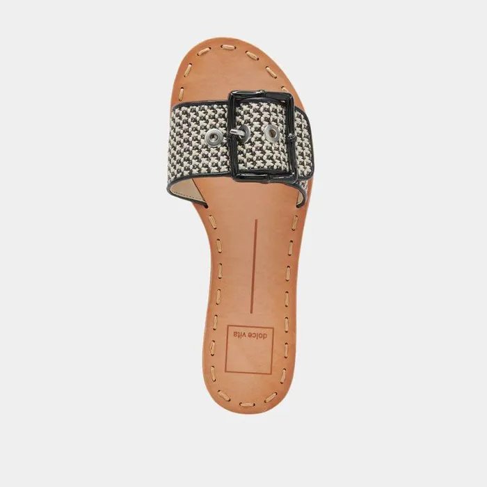 Sandals Shop Dolce Vita Dasa Sandals Black Natural Raffia Black Natural Raffia