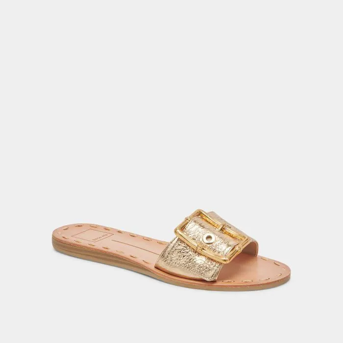 Sandals Shop Dolce Vita Dasa Sandals Gold Crackled Leather Gold Crackled Leather