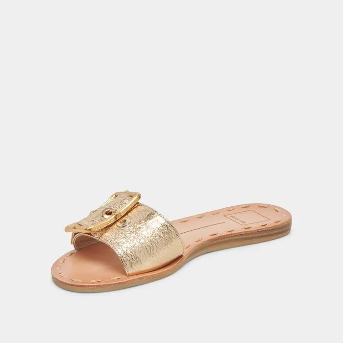 Sandals Shop Dolce Vita Dasa Sandals Gold Crackled Leather Gold Crackled Leather