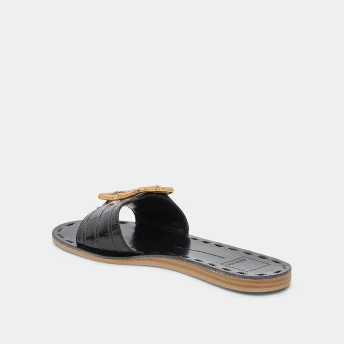 Sandals Shop Dolce Vita Dasa Sandals Noir Embossed Leather Noir Embossed Leather