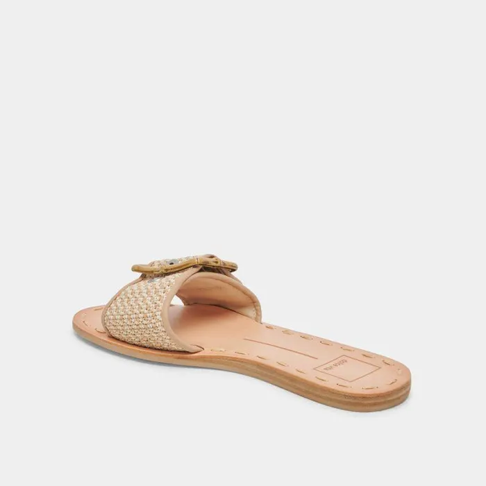 Sandals Shop Dolce Vita Dasa Wide Sandals White Natural Raffia White Natural Raffia