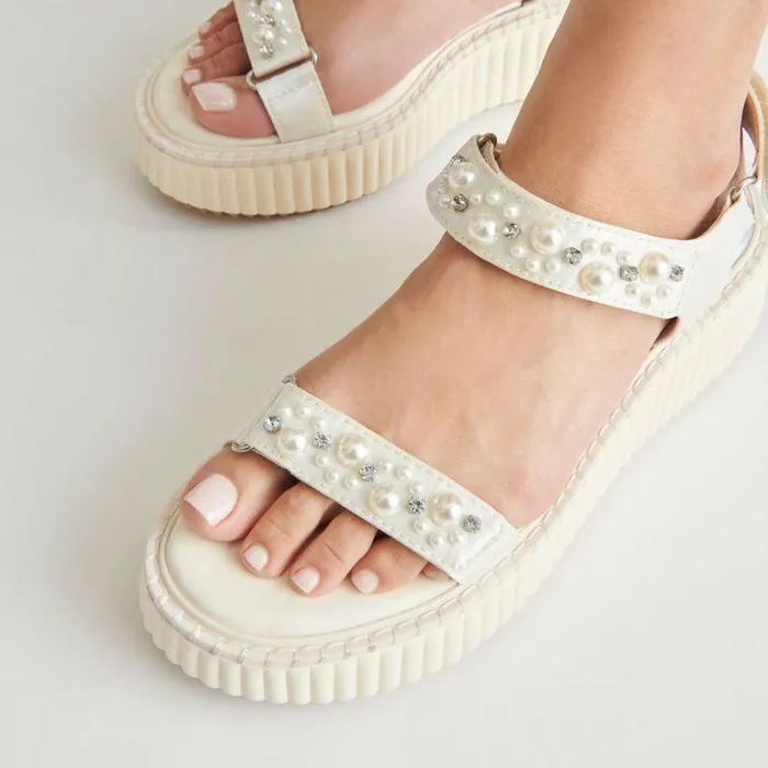 Sandals Shop Dolce Vita Debra Pearl Sandals Vanilla Pearls Platform Sandals Vanilla Pearls