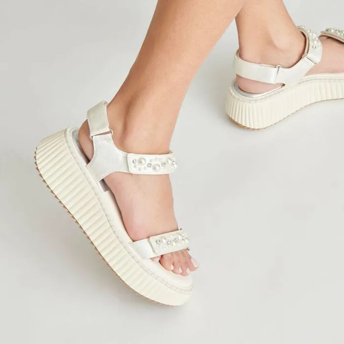 Sandals Shop Dolce Vita Debra Pearl Sandals Vanilla Pearls Platform Sandals Vanilla Pearls