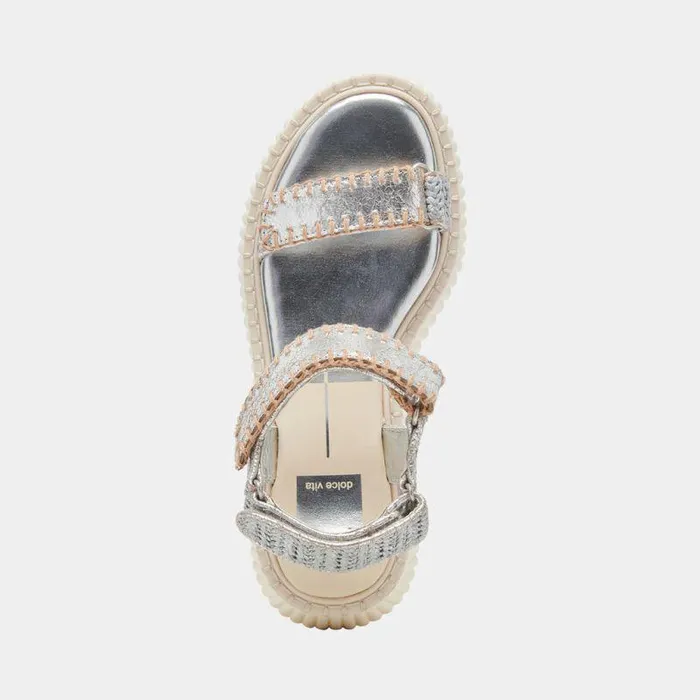 Sandals Shop Dolce Vita Debra Sandals Silver Distressed Leather Silver Leather Sandals Silver Distressed Leather