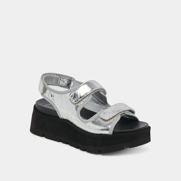 Sandals Shop Dolce Vita Dubai Sandals Silver Distressed Leather Silver Distressed Leather