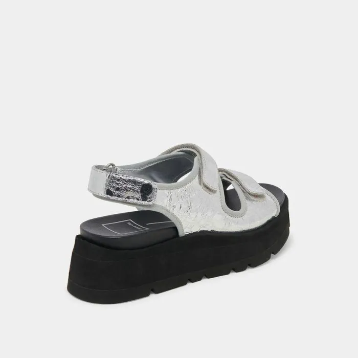 Sandals Shop Dolce Vita Dubai Sandals Silver Distressed Leather Silver Distressed Leather