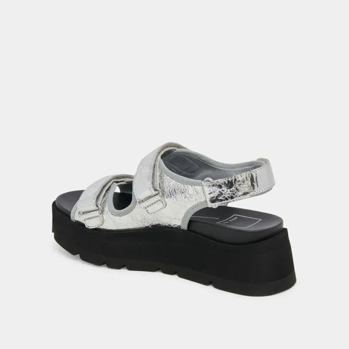 Sandals Shop Dolce Vita Dubai Sandals Silver Distressed Leather Silver Distressed Leather