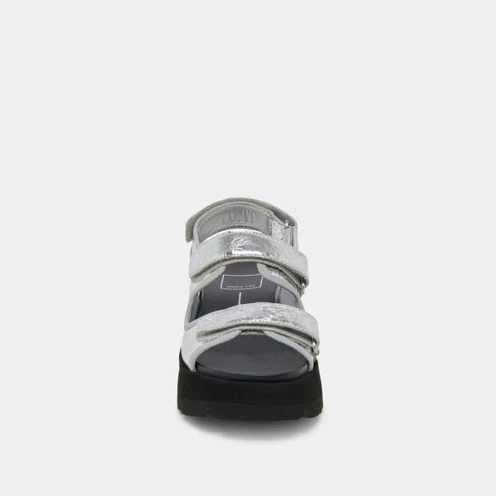Sandals Shop Dolce Vita Dubai Sandals Silver Distressed Leather Silver Distressed Leather