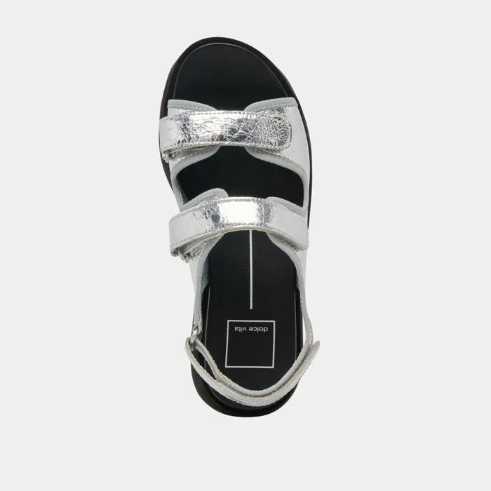 Sandals Shop Dolce Vita Dubai Sandals Silver Distressed Leather Silver Distressed Leather