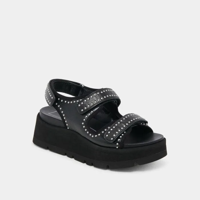Sandals Shop Dolce Vita Dubai Stud Sandals Midnight Crinkle Patent Midnight Crinkle Patent