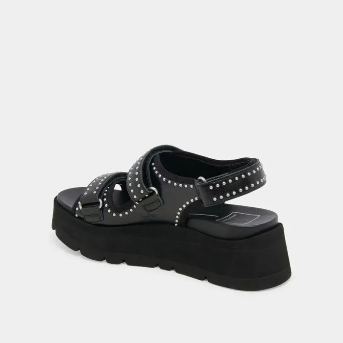 Sandals Shop Dolce Vita Dubai Stud Sandals Midnight Crinkle Patent Midnight Crinkle Patent