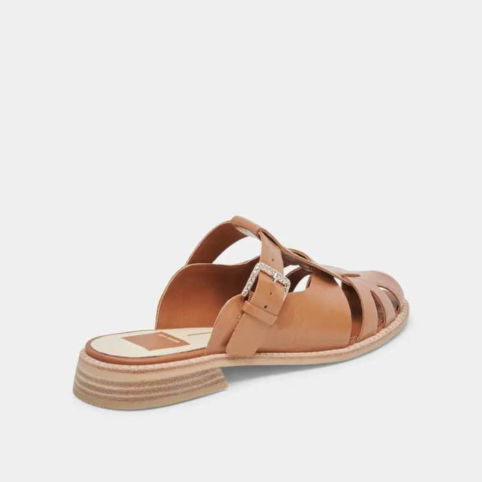 Sandals Shop Dolce Vita Hippie Flats Tan Crinkle Patent Tan Crinkle Patent